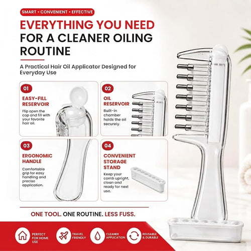 VEYRA™ Hair Oil Applicator Comb with Scalp Massager